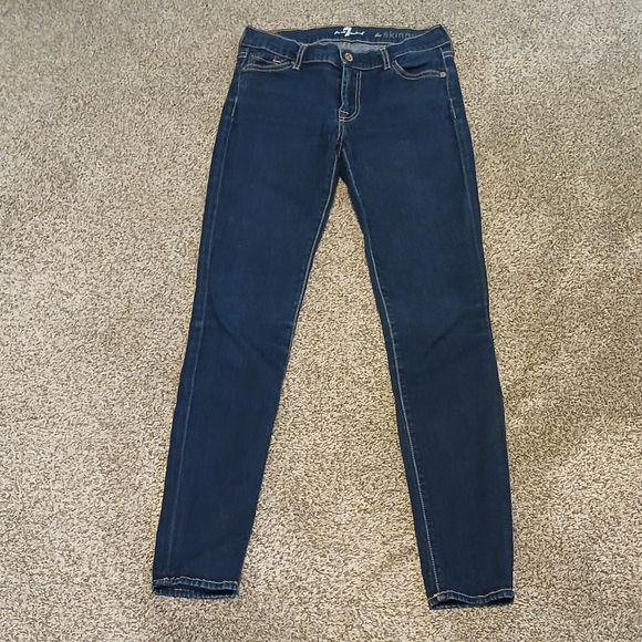 7 For All Mankind Mid-Rise The Skinny Jeans Women's Size 27 - Picture 1 of 5